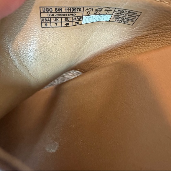 UGG Eirene Leather Espadrille Wedge Sandal Tan Brown Size 9 - Picture 6 of 6